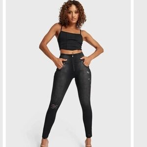 HIGH WAISTED FREDDY JEANS WRPUP DISTRESSED SIZE SMALL/4 👖